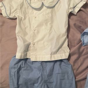 Strasburg 3T boys blue and white 2 piece set. White top with blue shorts.